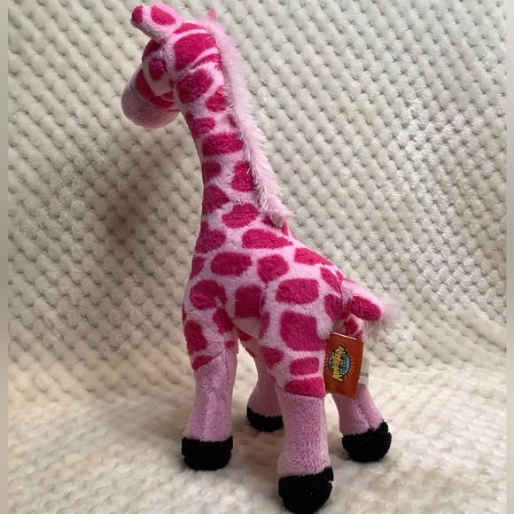 Adventure Planet Pink Plush Giraffe Stuffed Animal Toy Wired Legs - Picture 7 of 13